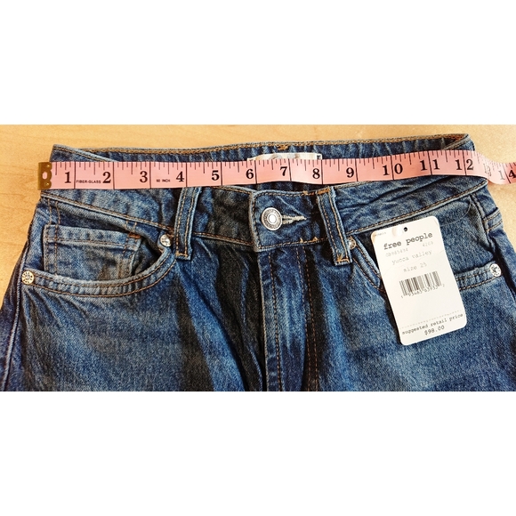 Free People Relaxed Straight Slouch Jeans Raw Hem - Picture 11 of 11